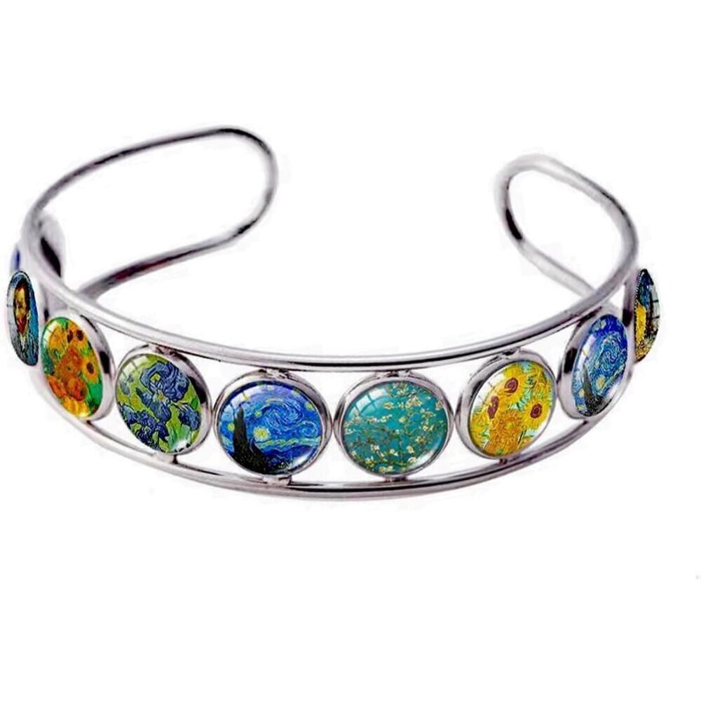 Van Gogh Art Bracelet Glass Dome Handmade Jewelry Womens Gift